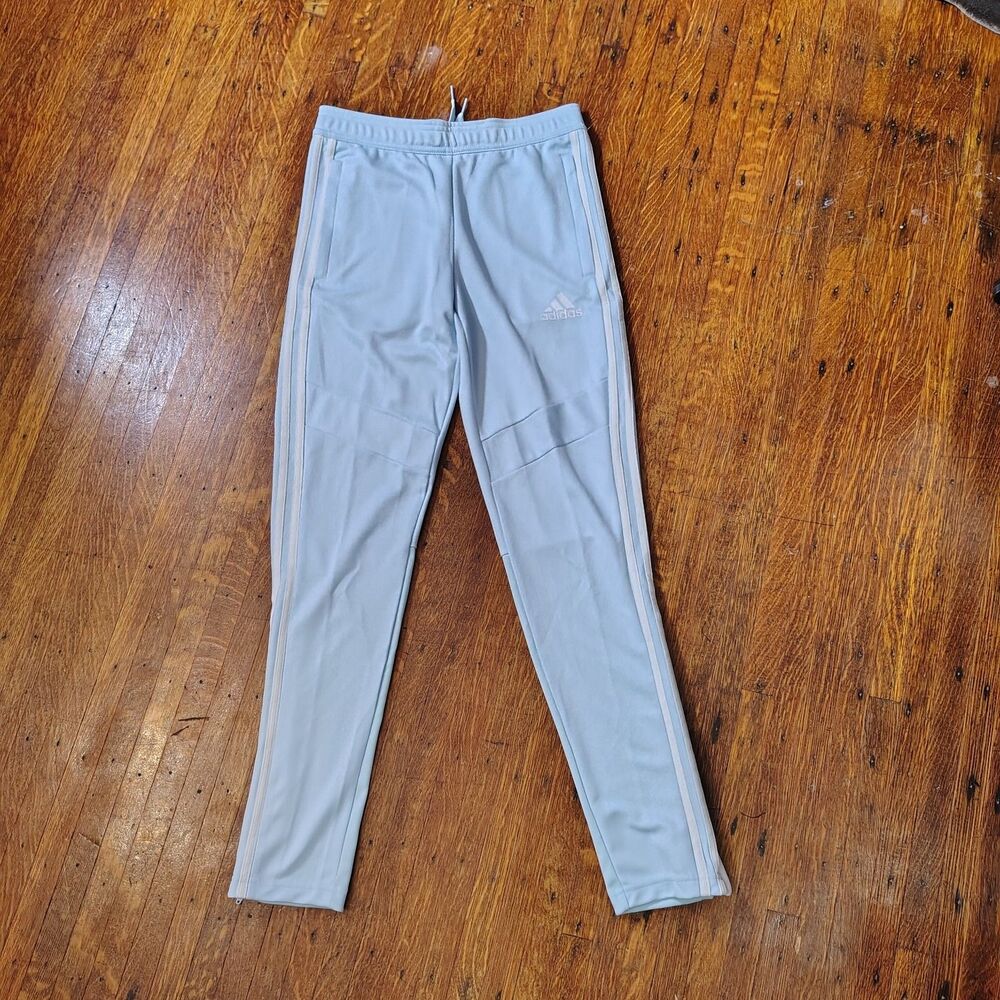 Adidas Aeroready Baby Blue Tiro Track Pants 3 Stripes Girls L/T18